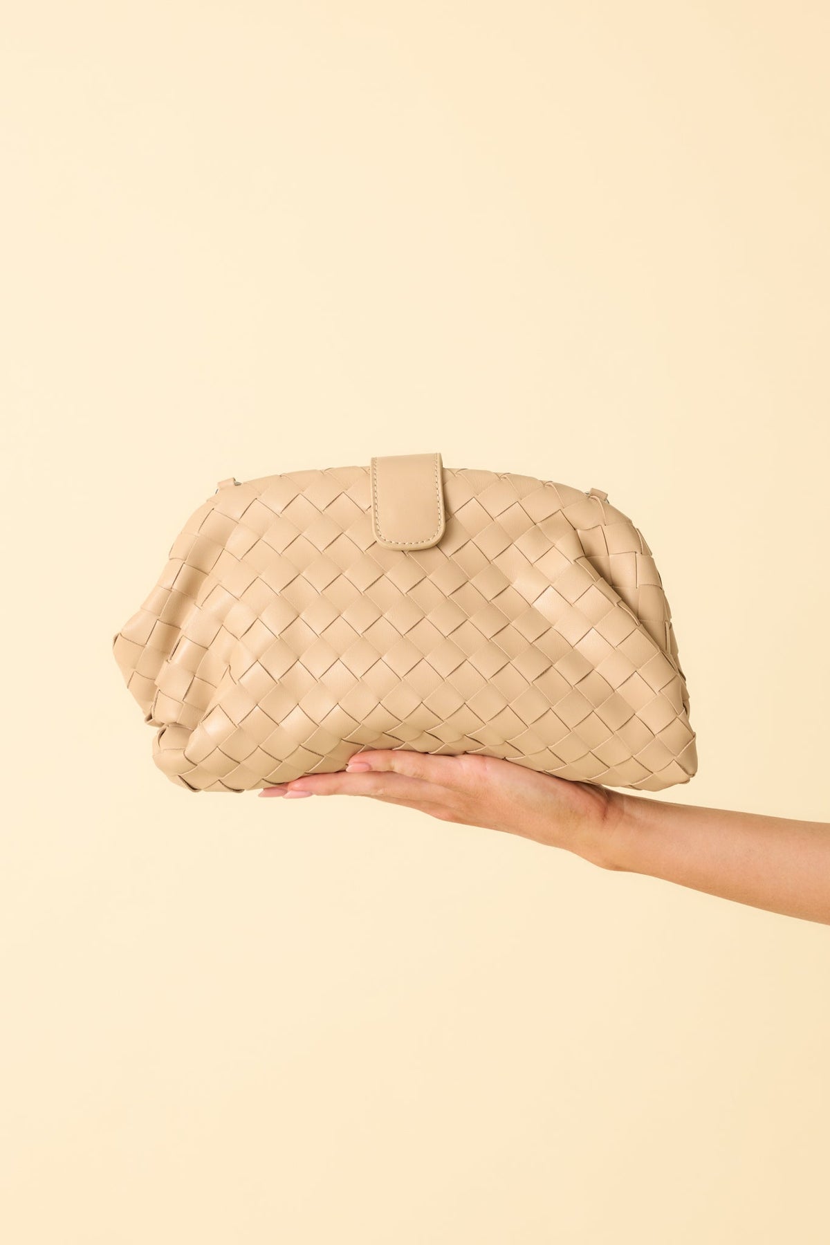 Steal The Moment Beige Woven Crossbody Bag