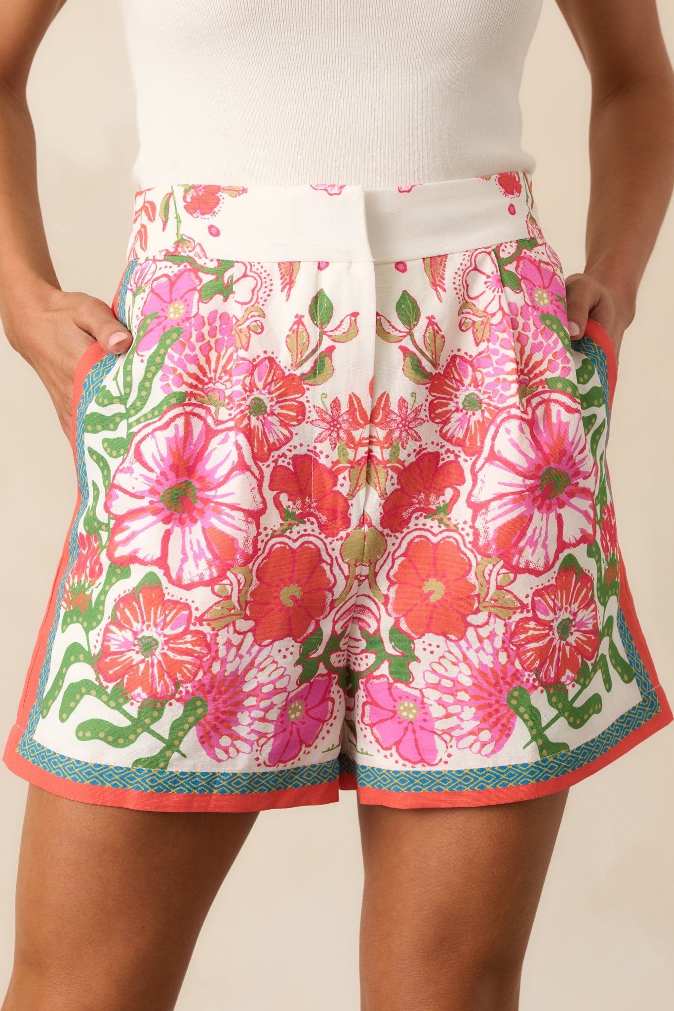 Petal Pop Magenta Multi Floral Shorts