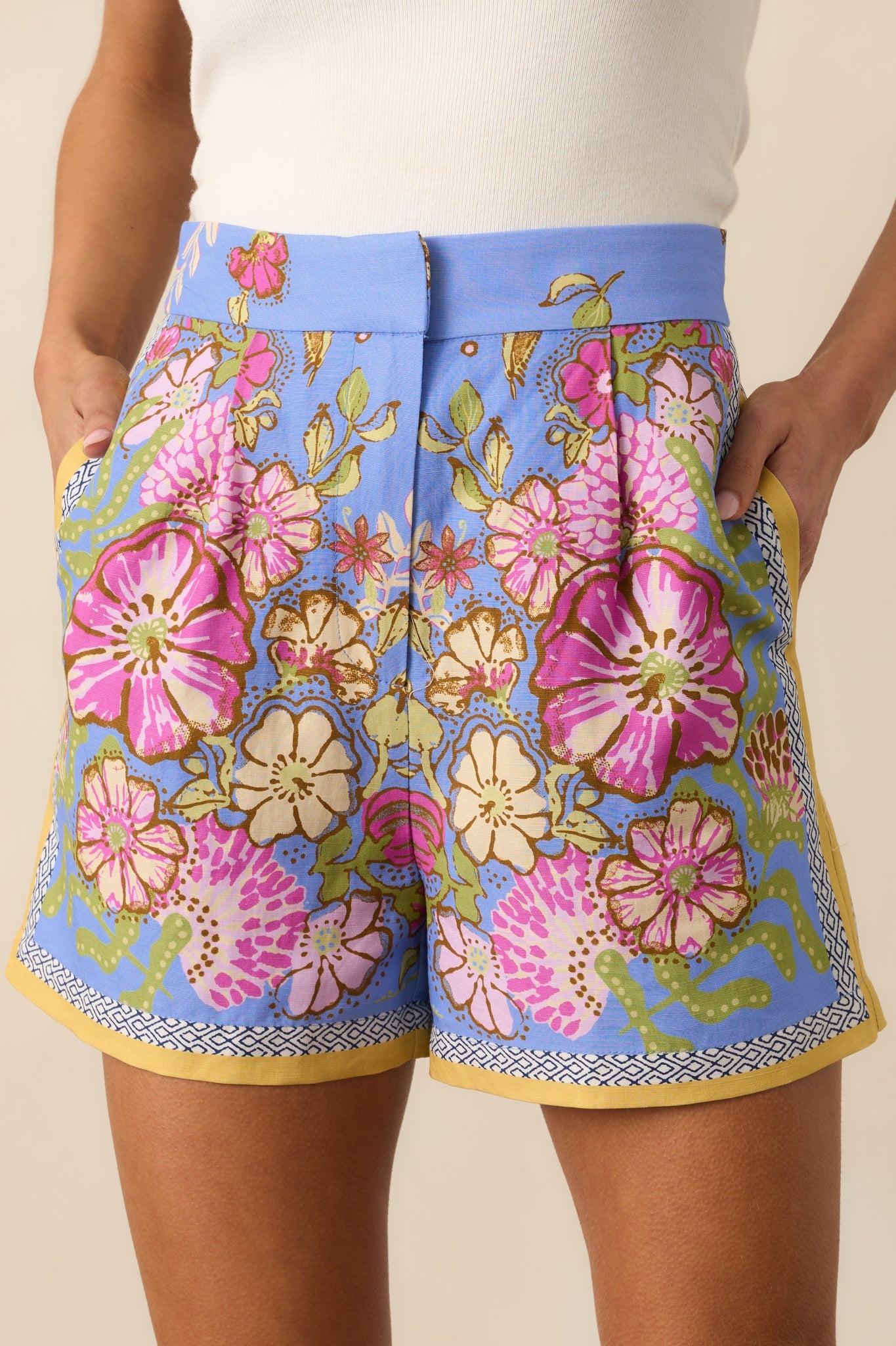 Petal Pop Periwinkle Multi Floral Shorts