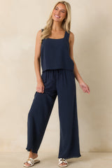 Z Supply Soren Navy Blue Linen Pants