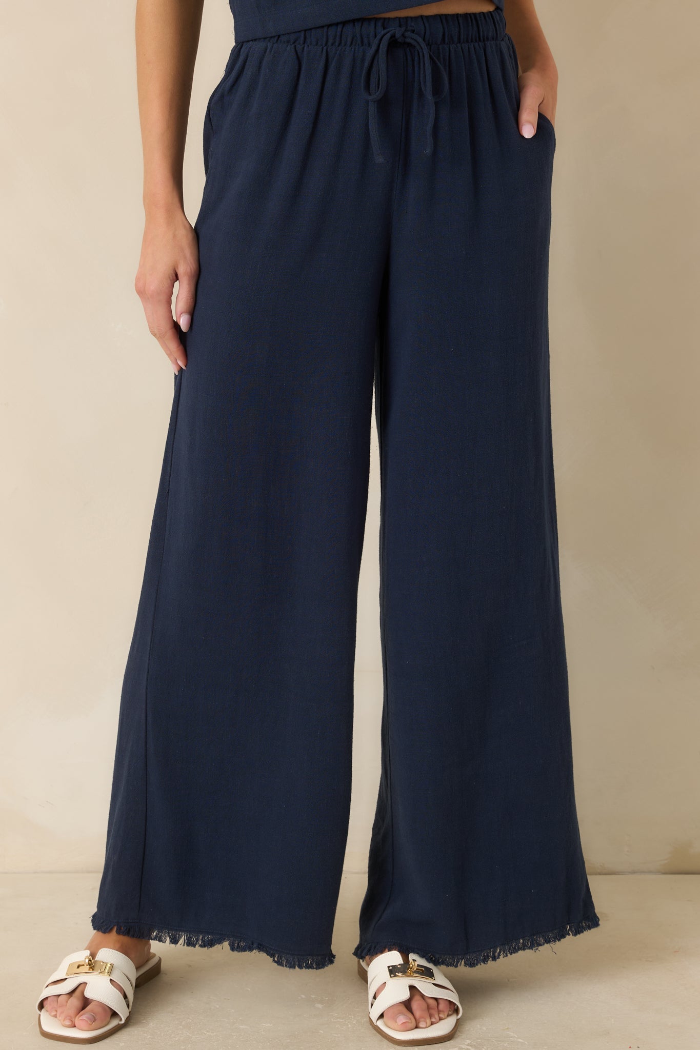 Z Supply Soren Navy Blue Linen Pants