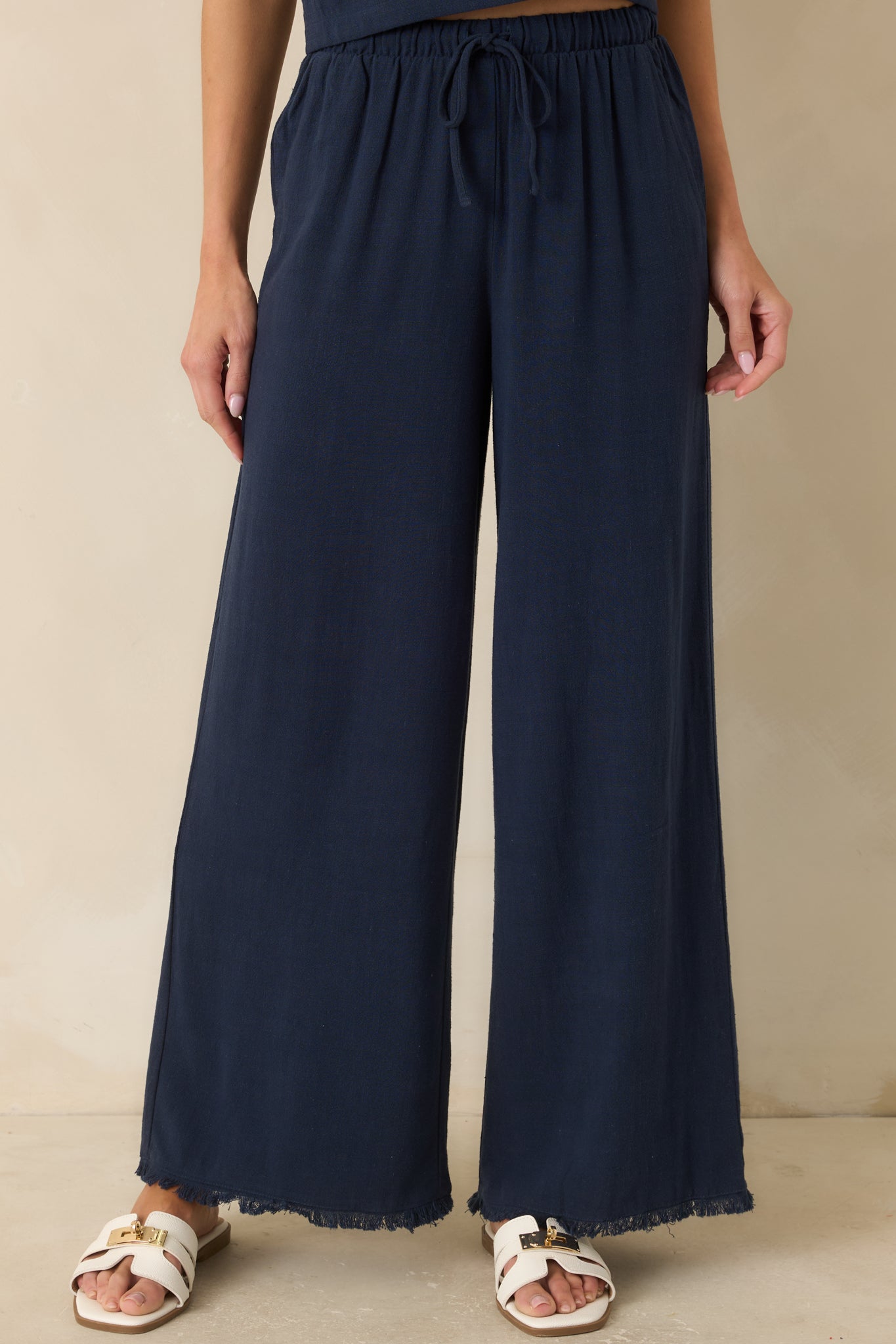 Z Supply Soren Navy Blue Linen Pants