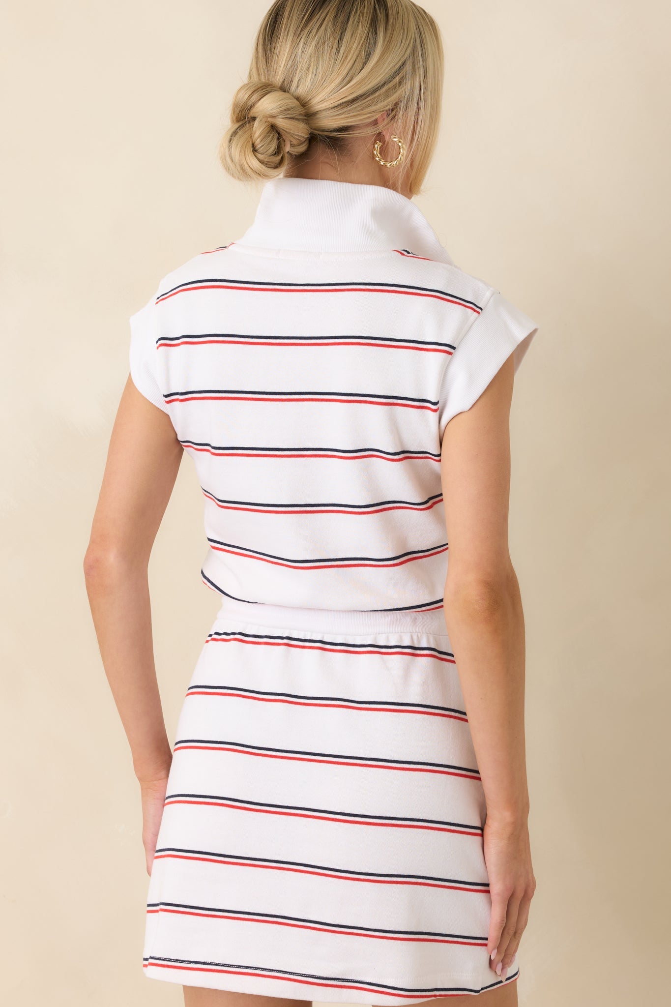 Z Supply Country Club White Multi Retro Stripe Dress