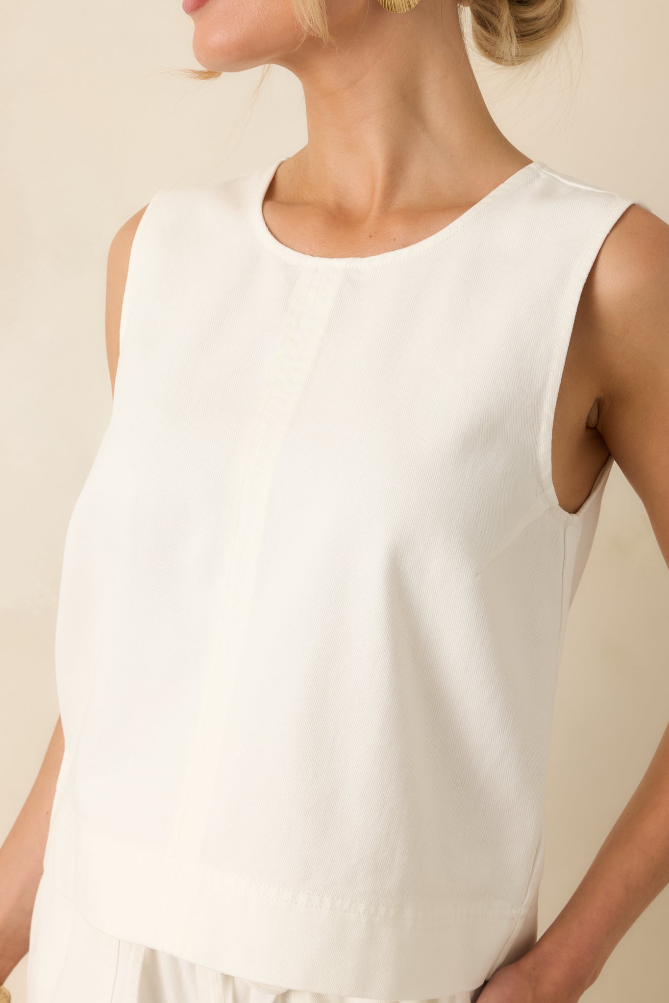 Z Supply Sun Seeker Ivory Twill Cropped Tank