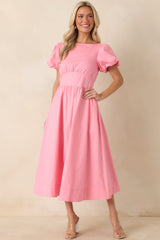 Using The Good China Pink Cotton Puff Sleeve Mini Dress