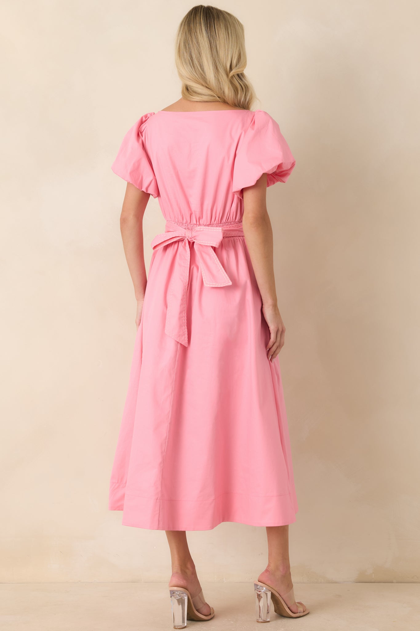 Using The Good China Pink Cotton Puff Sleeve Mini Dress