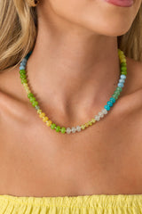 Life Is Sweet Green Multi Beaded Necklace