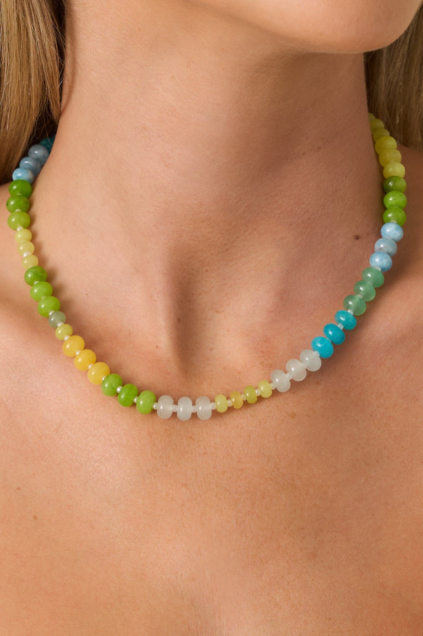 Life Is Sweet Green Multi Beaded Necklace