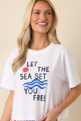Z Supply Vintage White Multi Cotton Sea Tee
