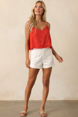 Z Supply Red Fiore Satin Crop Tank