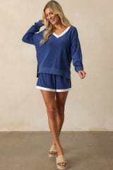 Z Supply Navy Cotton Soyer Terry Shorts
