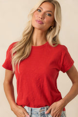 Z Supply Red Cotton Modern Slub Tee