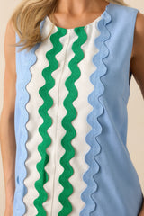 Before You Say A Word Light Blue Linen Blend Mini Shift Dress