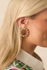 Try Something New Gold Textured Circle Earrings