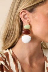 Feeling Pretty As Ever White Multi Stone Drop Earrings