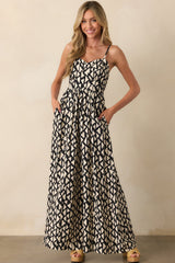 Gallery Stroll Black Geometric Print Jumpsuit