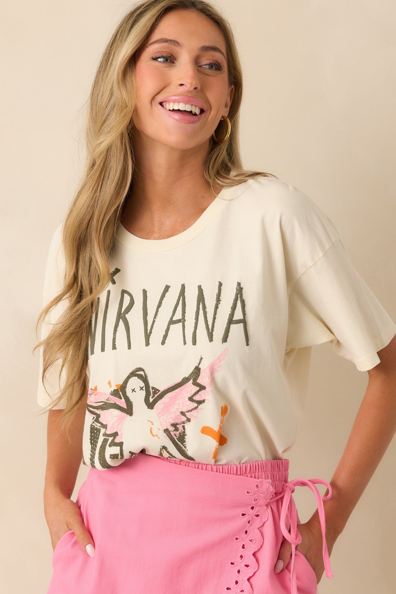 Nirvana Ivory Cotton In Utero Collage Merch Tee
