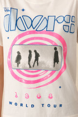 The Doors White 1968 World Tour Boyfriend Tee