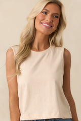 Z Supply Beige Sloane Cotton Jersey Tank