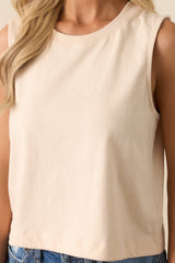 Z Supply Beige Sloane Cotton Jersey Tank