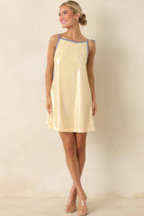 FRNCH Trancoso Pale Yellow Sequin Tie-Back Mini Dress