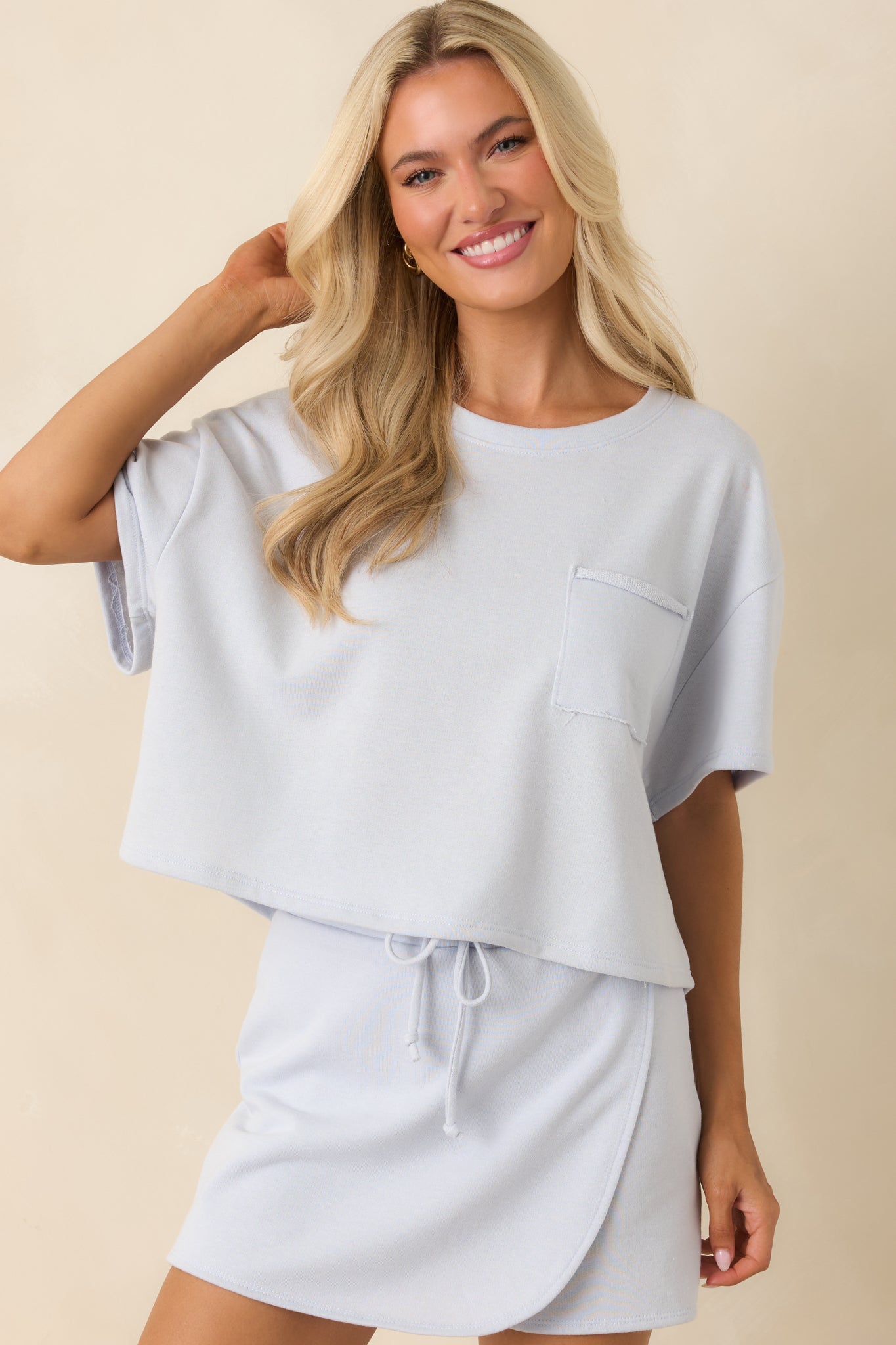 The Fun Part Light Blue Cropped Tee