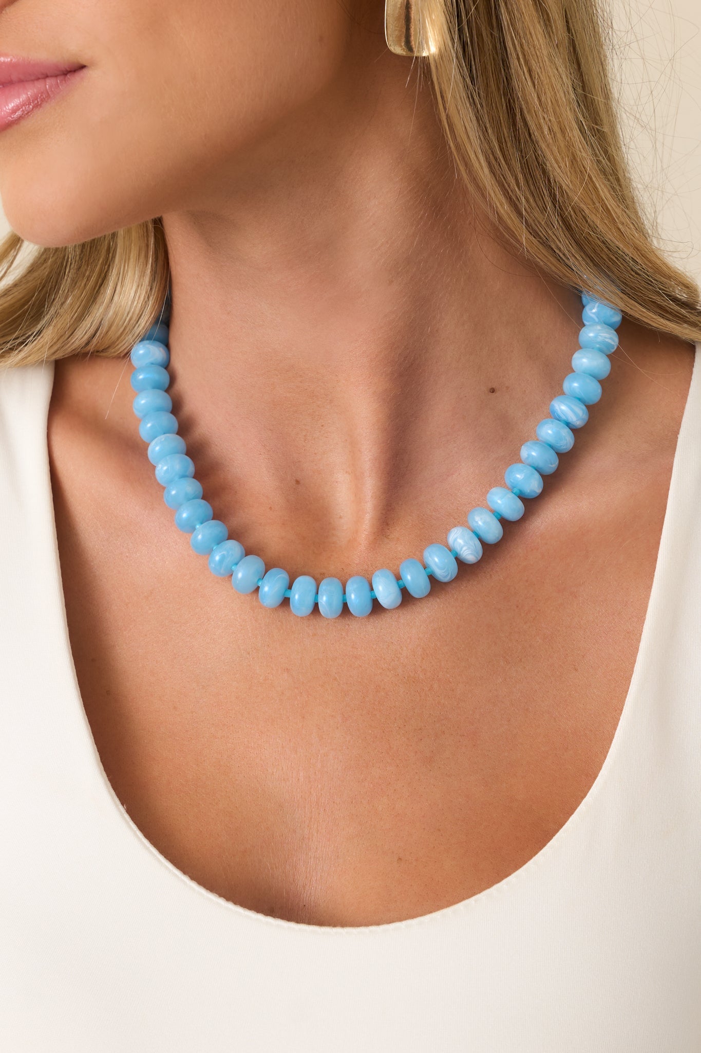 Living in Color Blue Beaded Necklace