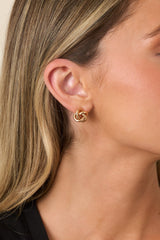 Bound Together Gold Knot Stud Earrings