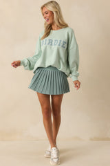 Z Supply Light Green Cotton Birdie Oversized Sweatshirt