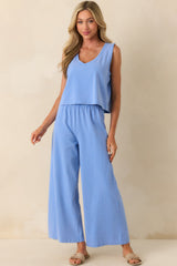 Z Supply Light Blue Cotton Sloane V-Neck Tank