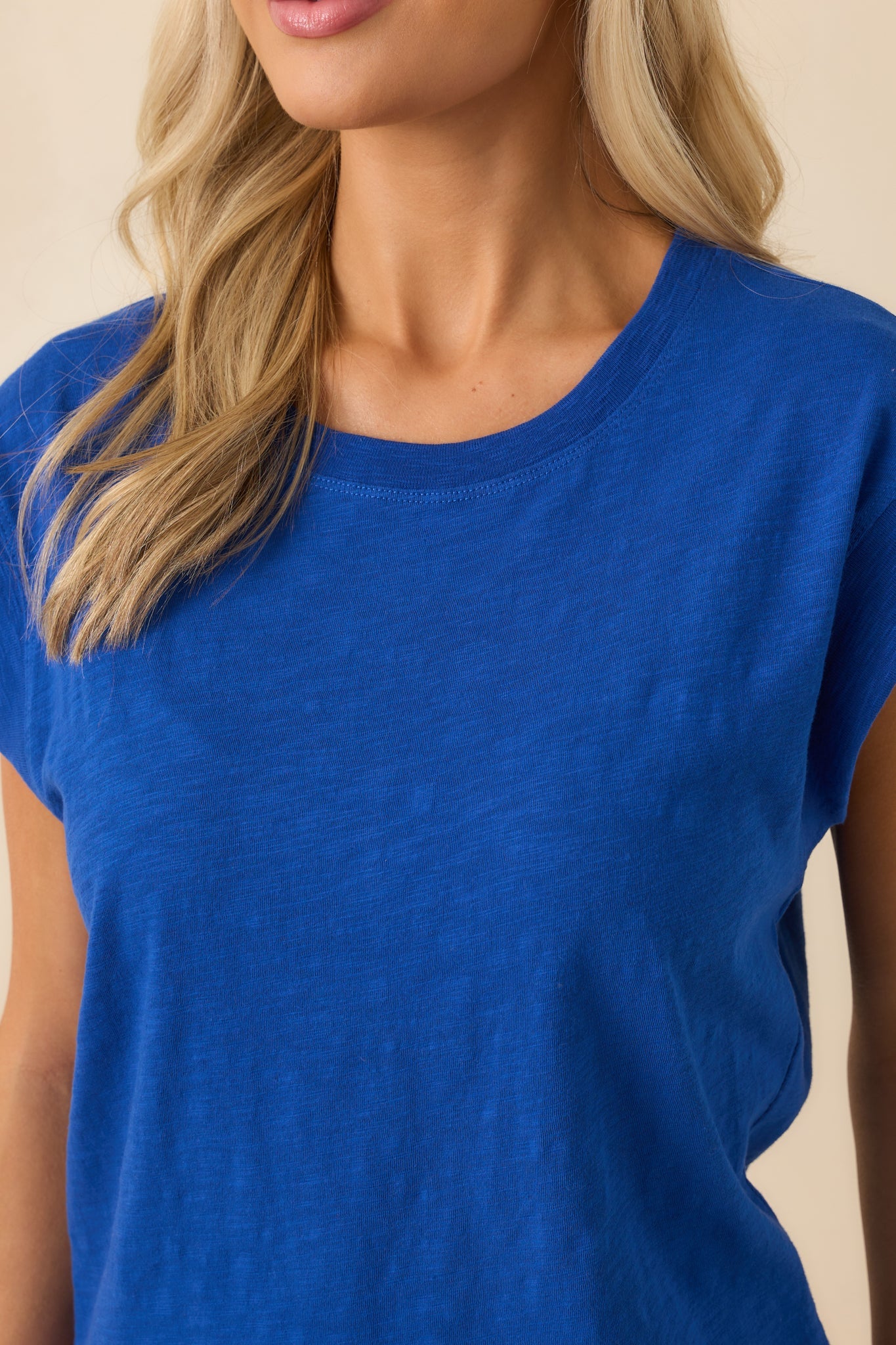 Z Supply Royal Blue Cotton Camino Slub Tee