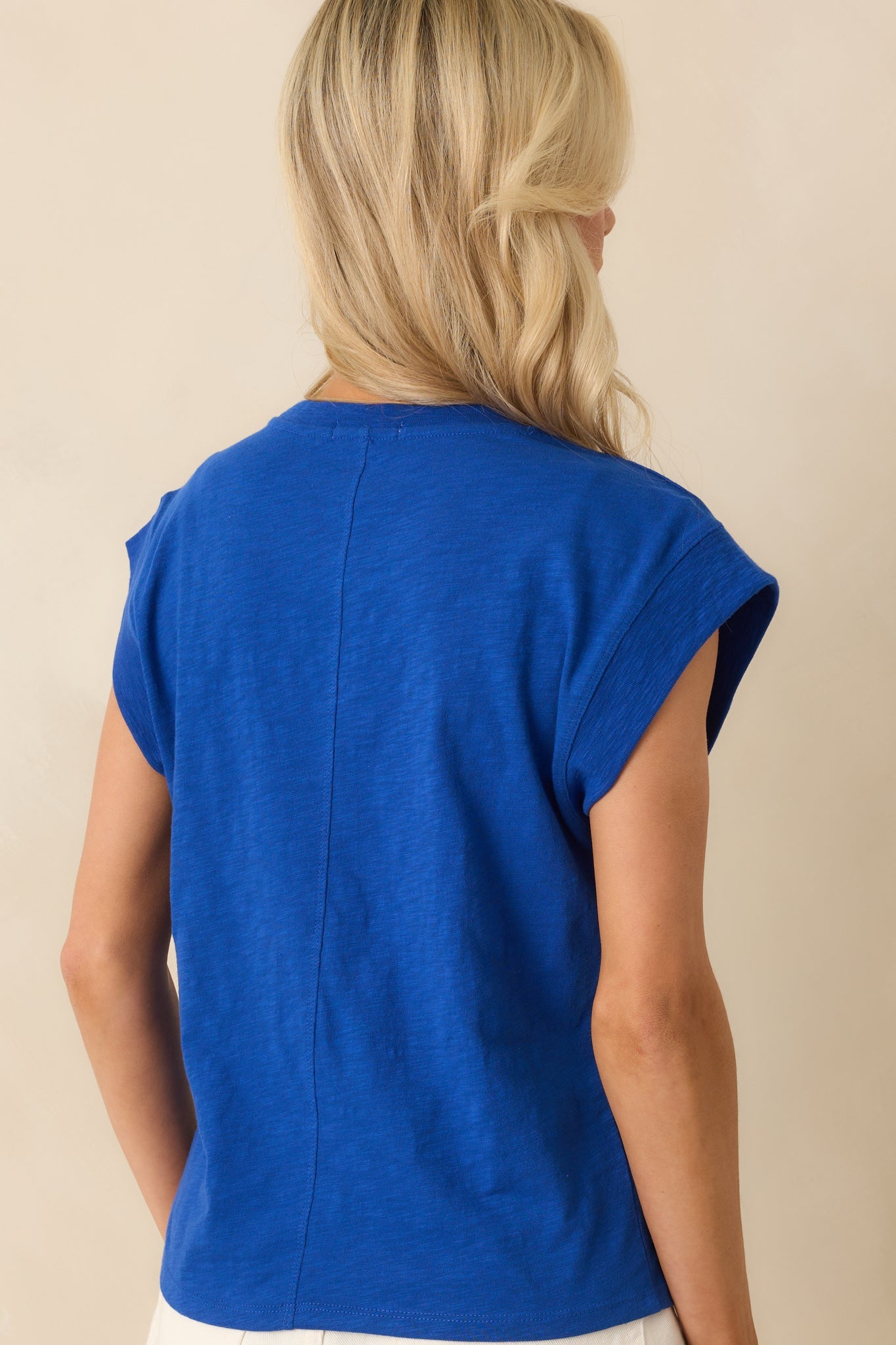 Z Supply Royal Blue Cotton Camino Slub Tee