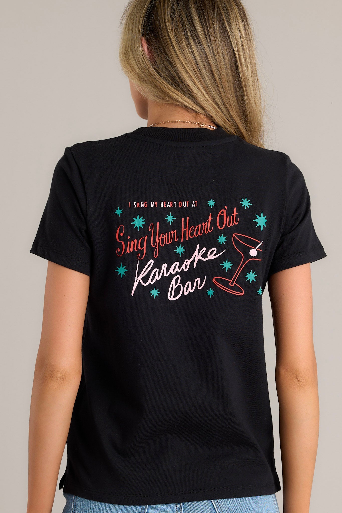 Sing Your Heart Out Cotton True Black Retro Tee