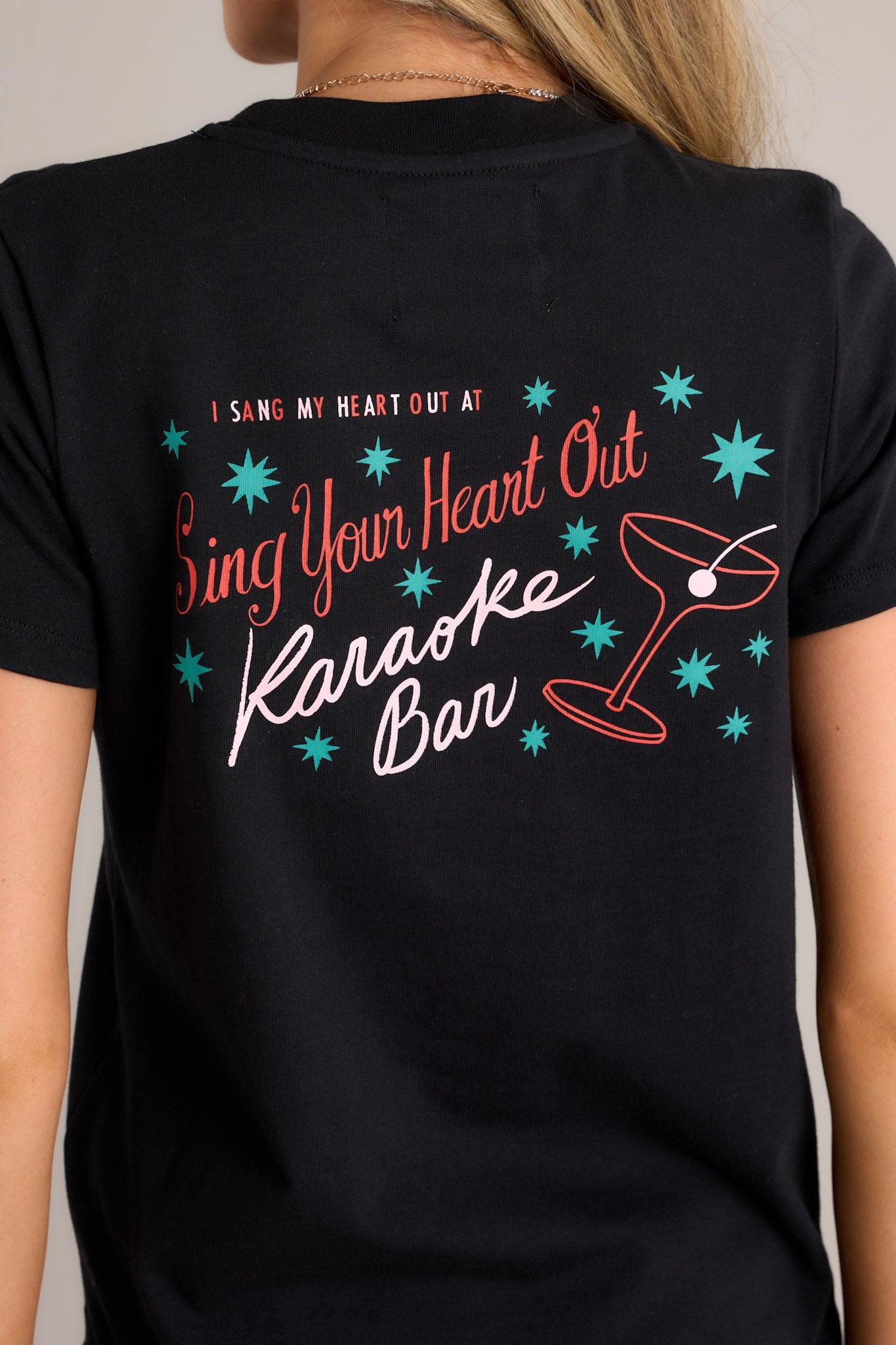 Sing Your Heart Out Cotton True Black Retro Tee
