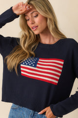 Z Supply Navy Cotton Sienna Patriot Sweater