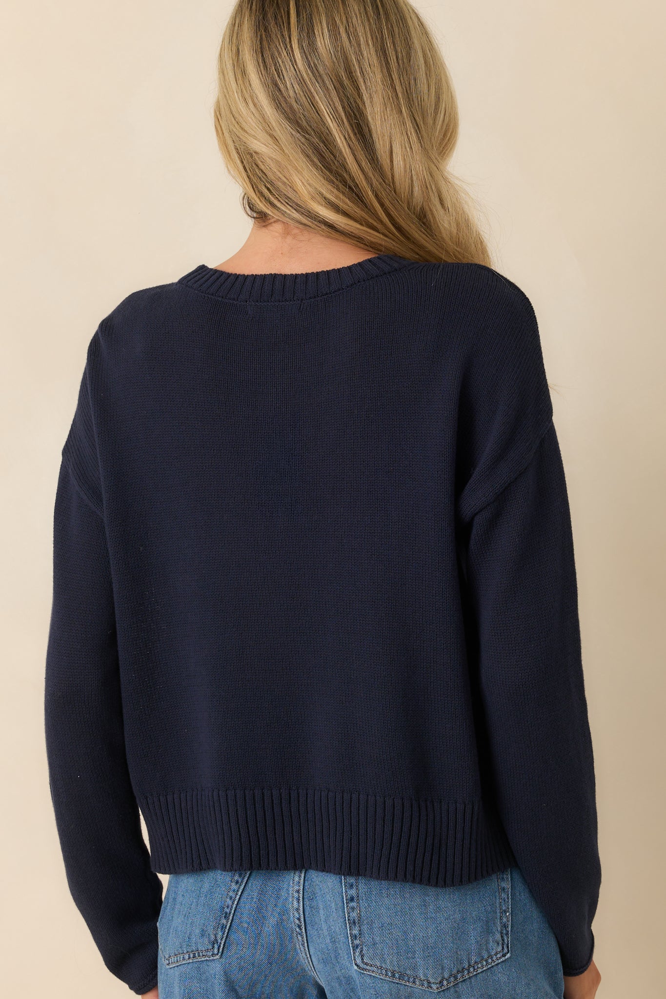 Z Supply Navy Cotton Sienna Patriot Sweater