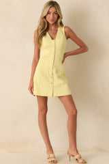 MINKPINK Yellow Cotton Izzy Panel Mini Dress