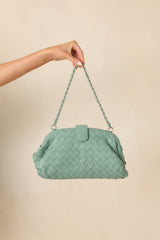 Steal The Moment Mint Green Woven Crossbody Bag