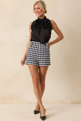 Prosperina Sylvie Black & White Houndstooth Shorts