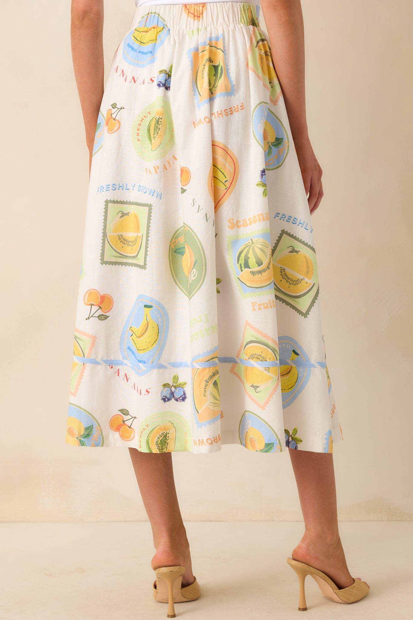 Prosperina Annie Multi Print Cotton Apron Midi Skirt