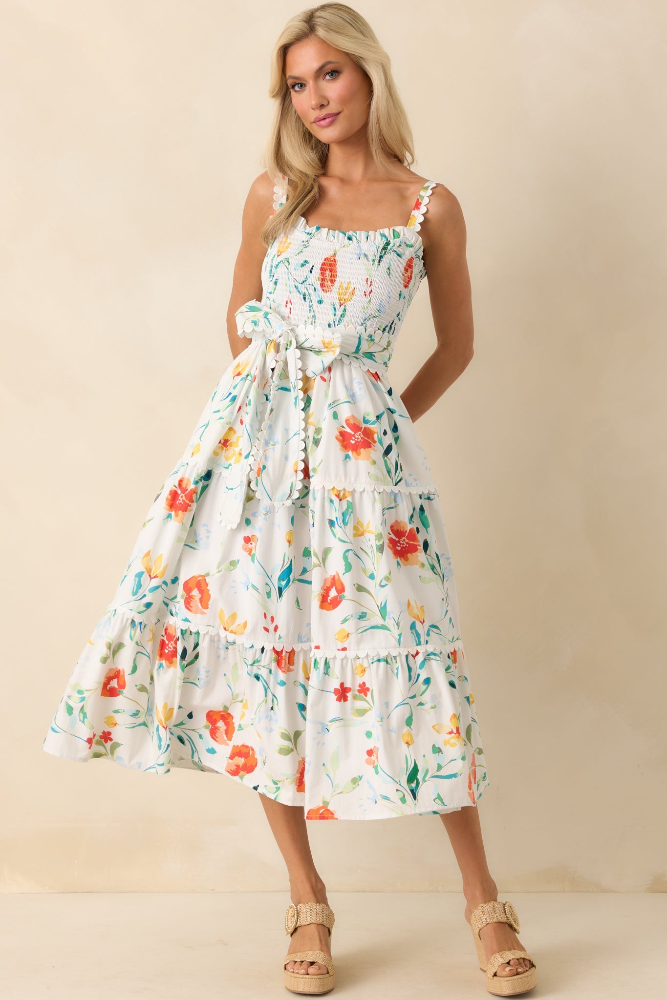 Prosperina Darcy Multi Floral Print Cotton Maxi Dress
