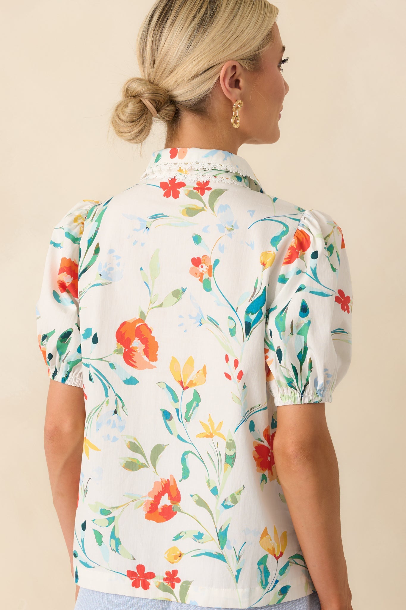 Prosperina Willow Multi Floral Print Cotton Top