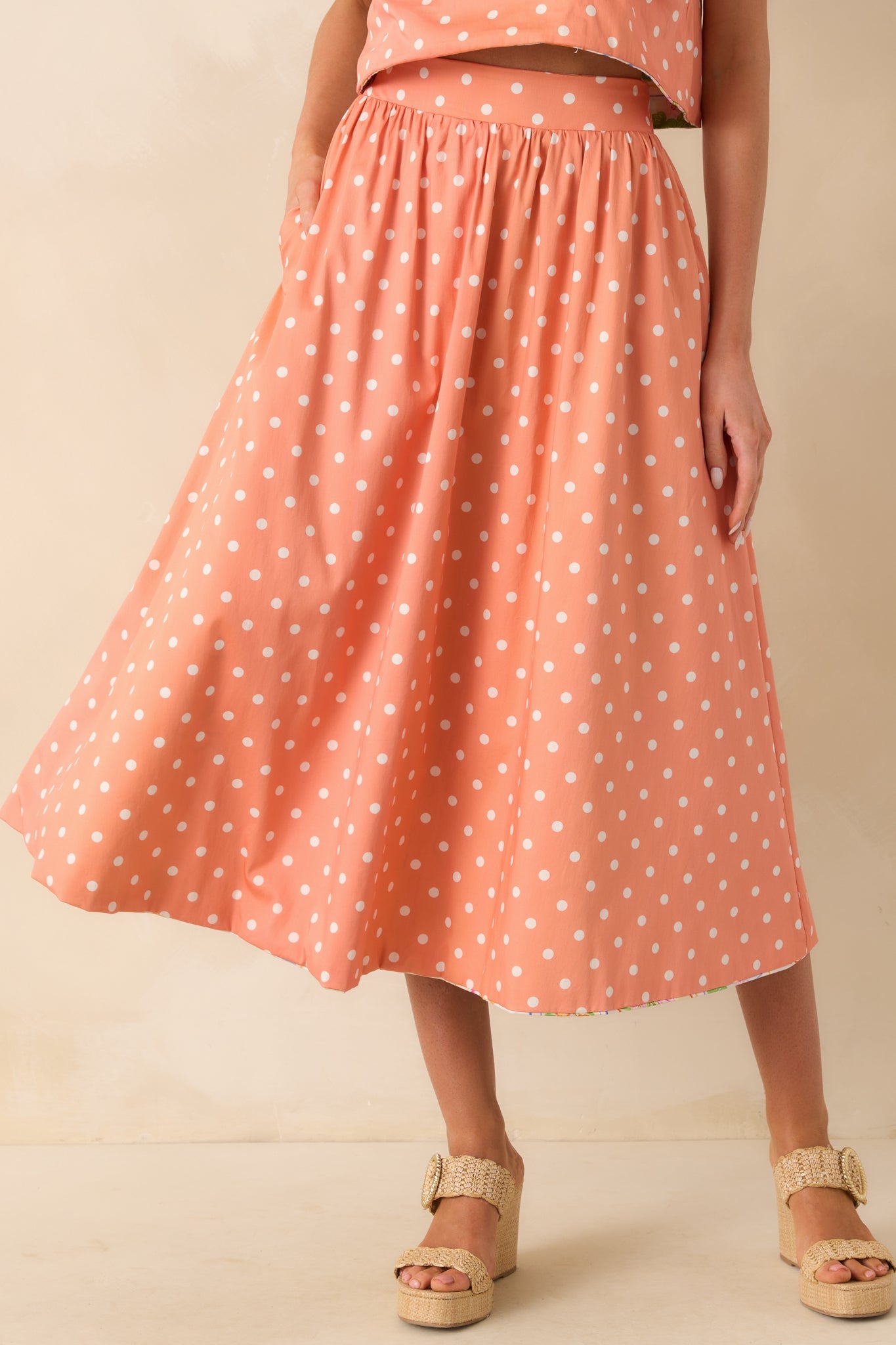 Prosperina Maddie Multi Print Cotton Reversible Midi Skirt