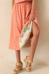 Prosperina Maddie Multi Print Cotton Reversible Midi Skirt