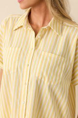 Prosperina Brooke Lemonade Yellow Stripe Cotton Top