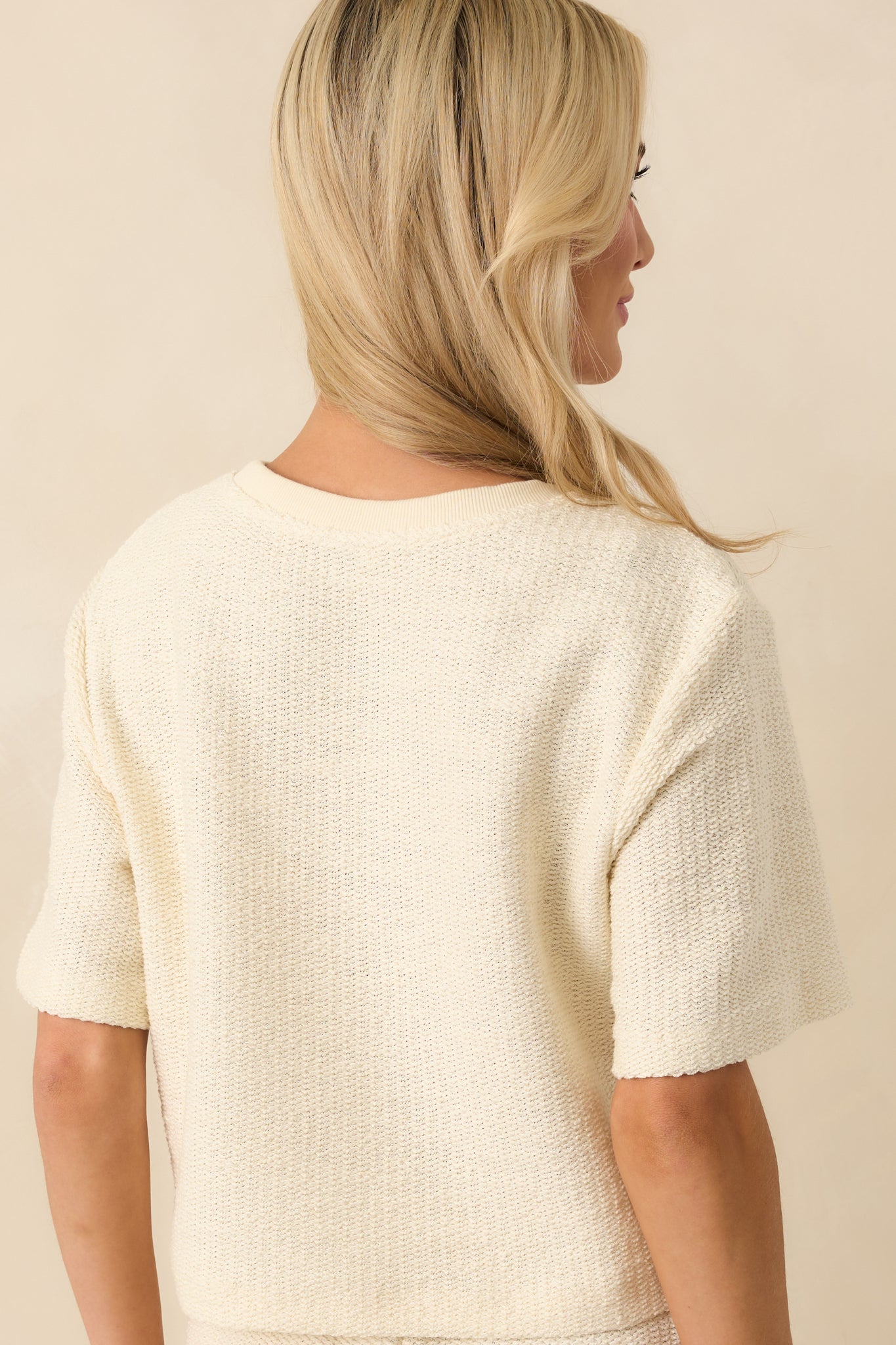 Z Supply Ivory Cotton Curran Looped Terry Top