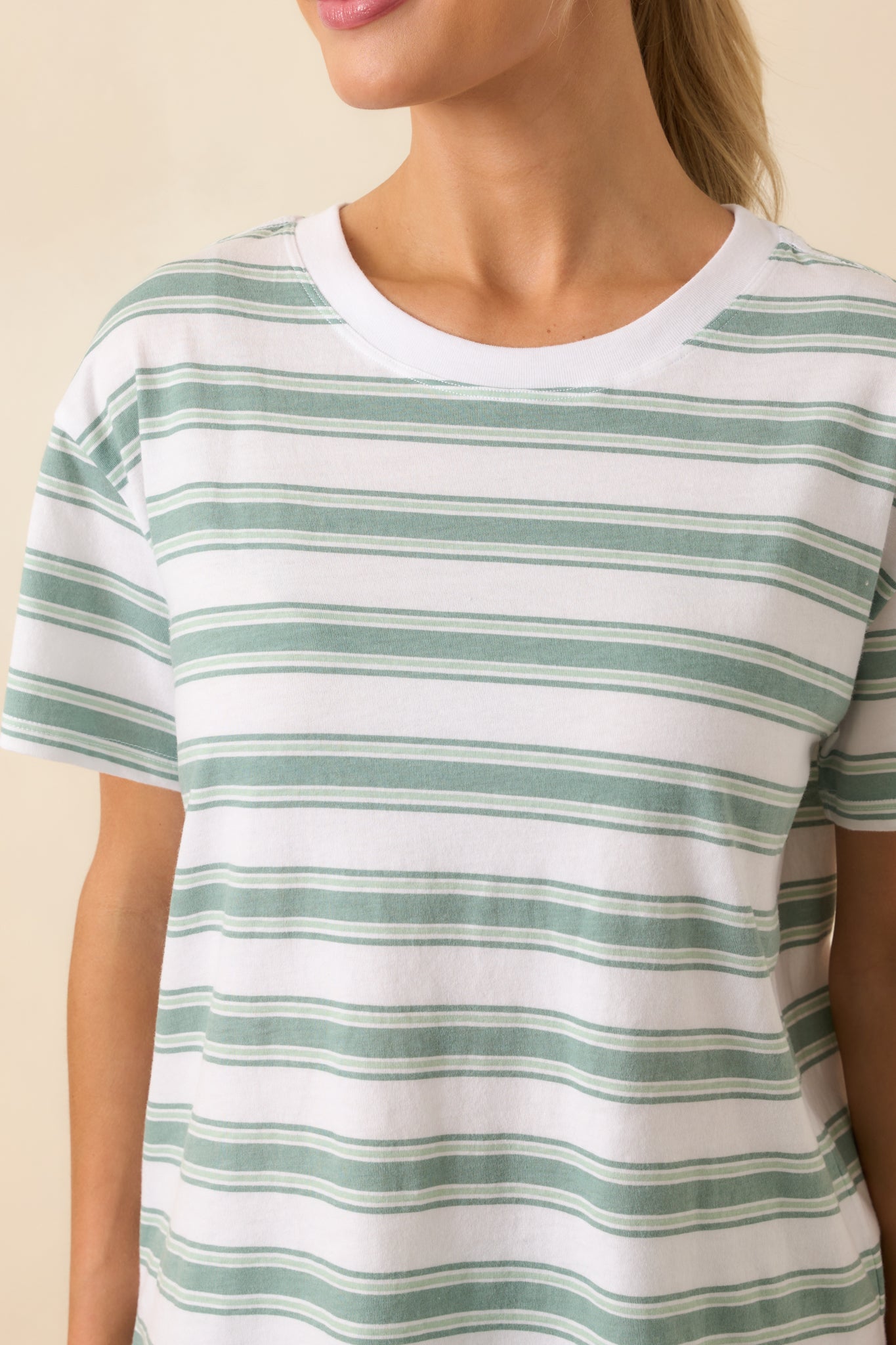 Z Supply Green Cotton All Star Stripe Tee