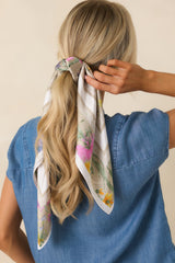 Blooming Memories Beige Multi Floral Scarf