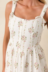 Some Kind of Wonderful White Multi Floral Midi Dress
