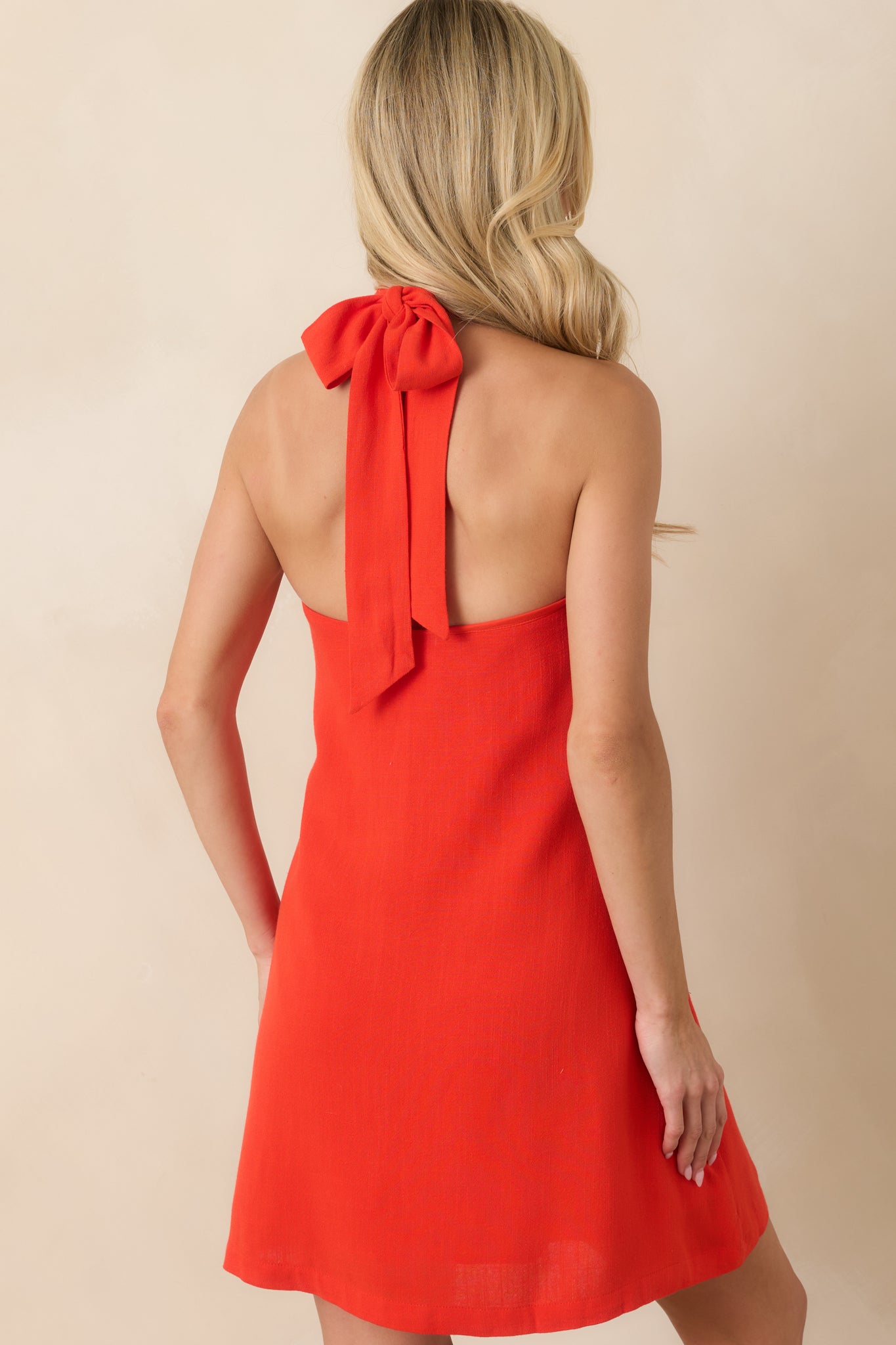 Paradisa Coralia Sangria Red Cotton Blend Mini Dress